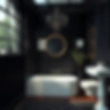 Stylish Decor Combining Functionality and Aesthetics Stylish black bathroom decor integrating functional elements