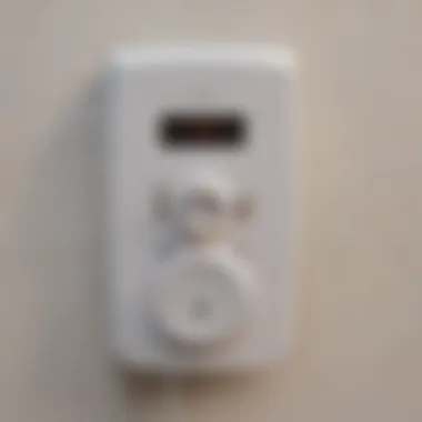 Close-up of bath fan heater combo controls