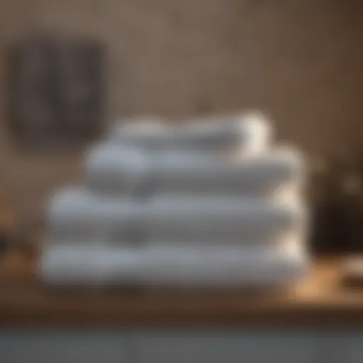 Luxurious bath towels displayed elegantly on a bathroom shelf