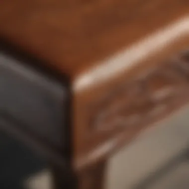 Close-up of cognac bench showcasing premium materials and craftsmanship