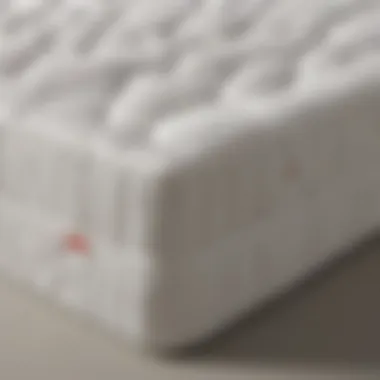 A close-up view of an inclined mattress topper showcasing its unique design and structure.