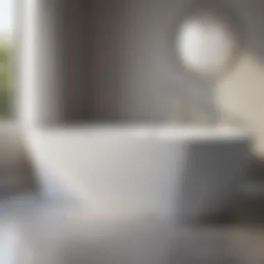 Close-up of the smooth surface of an acrylic bathtub