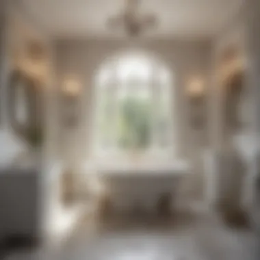 White bath trim harmonizing with vintage bathroom decor
