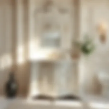 Stunning white Victorian bathroom vanity showcasing intricate carvings and elegant design.