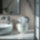 Modern Ceramic Design for Bathrooms Elegant ceramic Kleenex holder in a modern bathroom setting