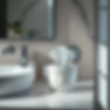 Modern Ceramic Design for Bathrooms Elegant ceramic Kleenex holder in a modern bathroom setting