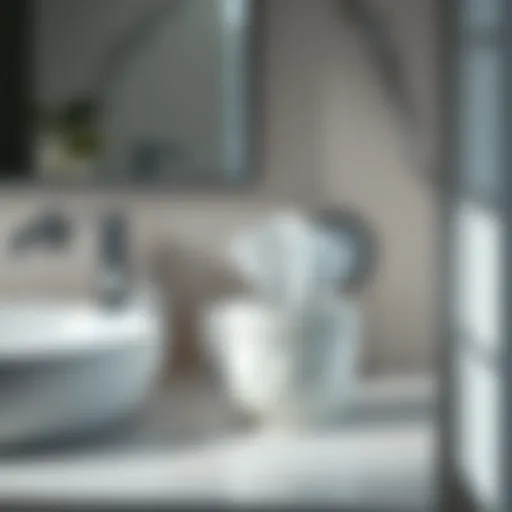 Modern Ceramic Design for Bathrooms Elegant ceramic Kleenex holder in a modern bathroom setting