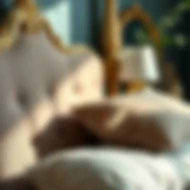 Close-up of materials used in the Harden bedroom set