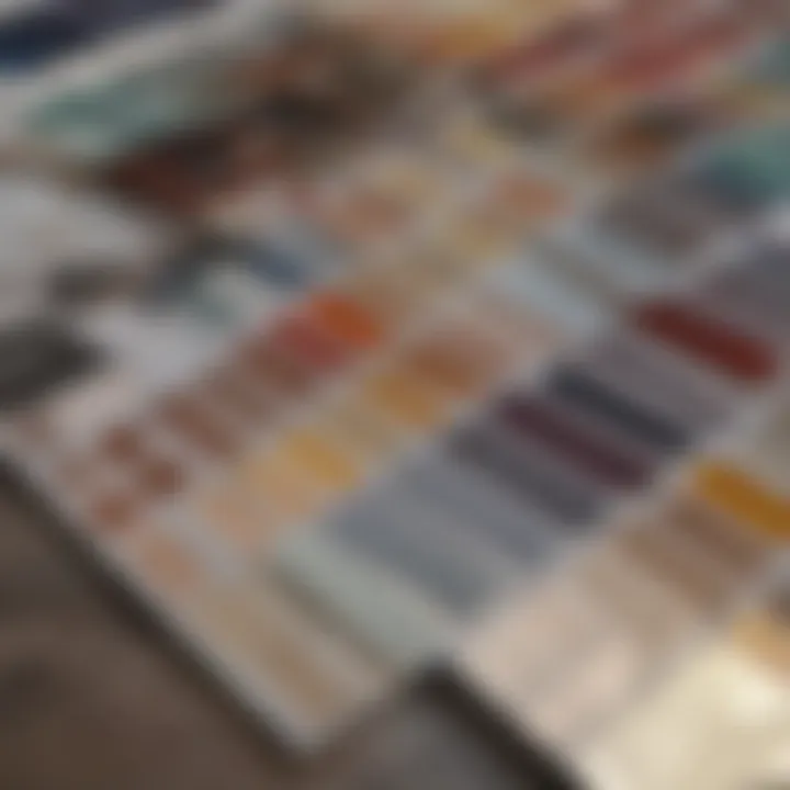 A selection of paint swatches in various colors