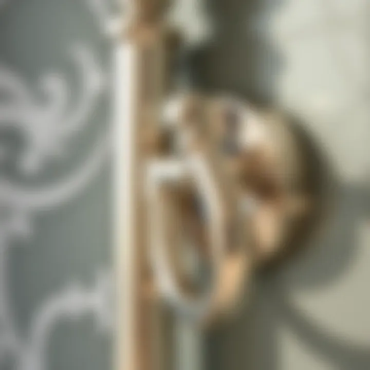 Close-up view of the polished nickel finish on a bath hook