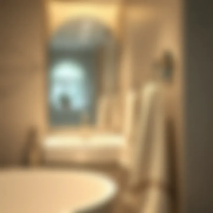 Stylish bathroom showcasing polished nickel bath hook with towels