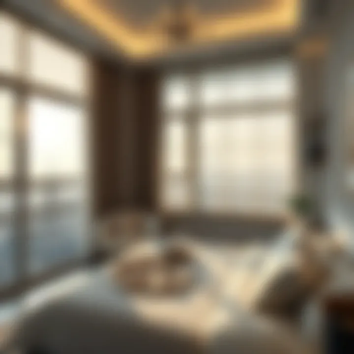 Peaceful bedroom ambiance created by effective use of privacy blinds