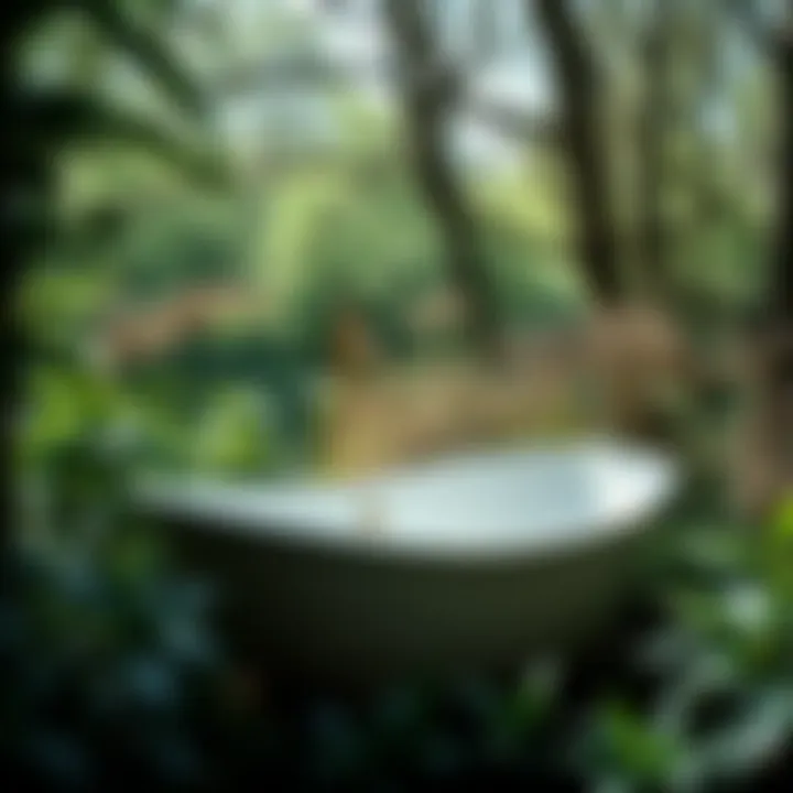 Soaker tub surrounded by nature for enhanced relaxation