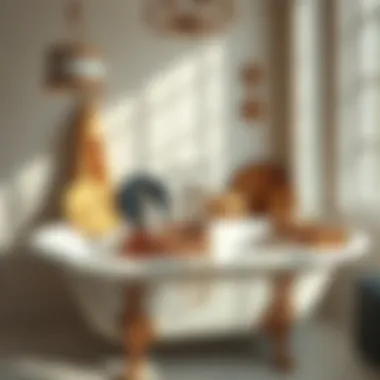 Various materials of bathtub caddies displayed together