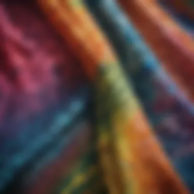 Close-up of tie dye fabric showcasing intricate patterns