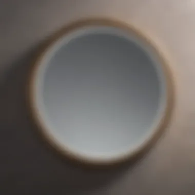 Round minimalist mirror with backlighting