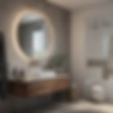 Modern minimalist bathroom featuring a 31 inch mirror