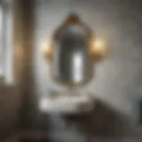 Elegant vintage wallpaper pattern in a bathroom setting