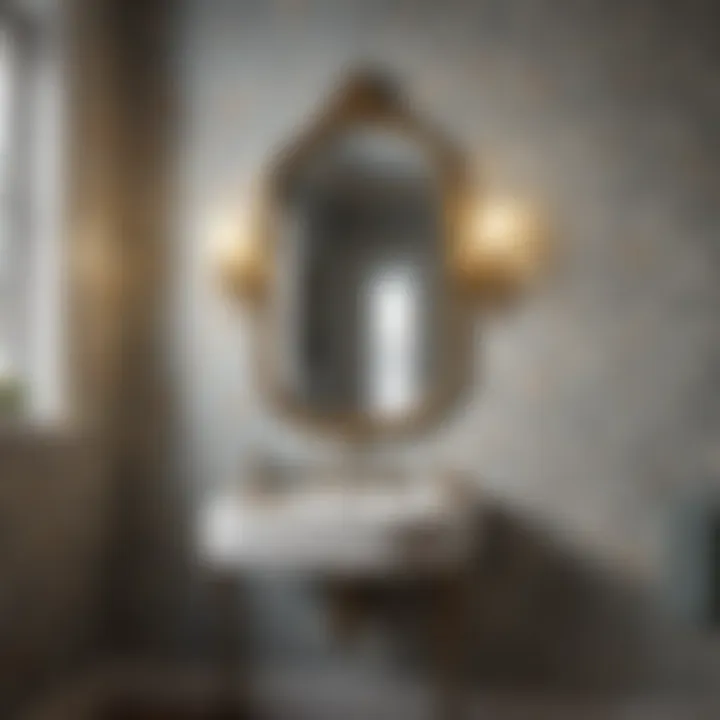 Elegant vintage wallpaper pattern in a bathroom setting