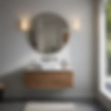 Stylish Contemporary Wall Hung Vanity Contemporary bathroom featuring a minimalist wall hung vanity with sink