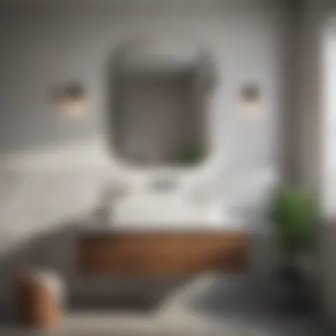 Sleek Modern Wall Hung Vanity Modern wall hung bathroom vanity with elegant sink design
