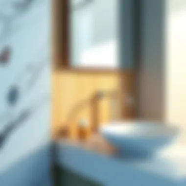 Close-up of materials used in wall-mounted vanities