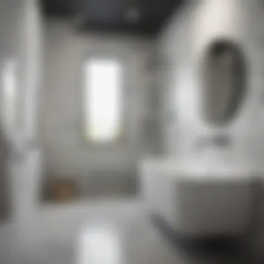 Stylish bathroom featuring white textured tiles in a modern design