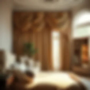 Luxurious drapery enhancing a cozy bedroom atmosphere