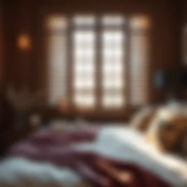 Wooden blinds adding warmth and texture