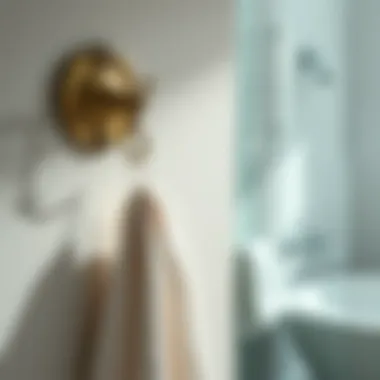 Stylish installation of Delta towel hooks in a modern bathroom