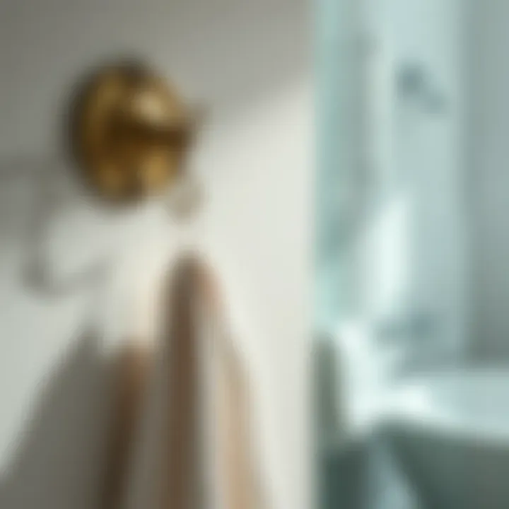 Stylish installation of Delta towel hooks in a modern bathroom