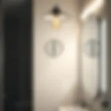 Sleek Halogen Light Fixture Sleek halogen light fixture in a modern bathroom