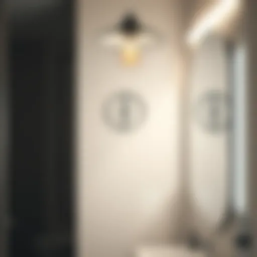 Sleek Halogen Light Fixture Sleek halogen light fixture in a modern bathroom