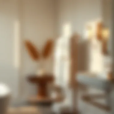 Chic Freestanding Towel Rack Elegant freestanding towel rack showcasing minimalistic design