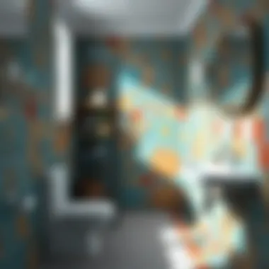 Colorful tile selection for small bathroom design