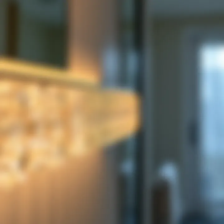 Close-up of a crystal light bar highlighting intricate design details