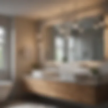 Stylish Pendant Lighting Above Vanity Chic pendant lights hanging over a stylish bathroom vanity