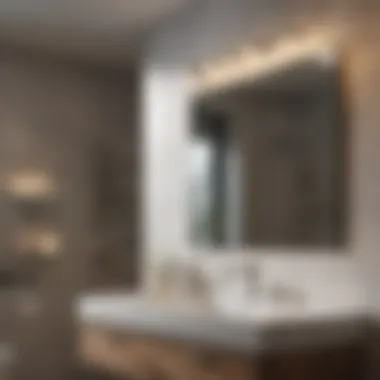 Modern Energy-Efficient Bathroom Lighting Close-up of a contemporary bathroom lighting fixture with energy-efficient bulbs