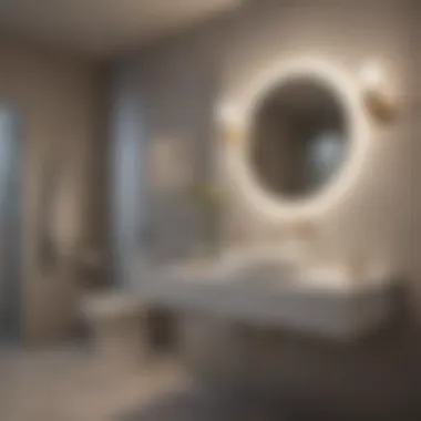Sleek Wall-Mounted Bathroom Lighting Elegant wall-mounted light fixture in a modern bathroom setting