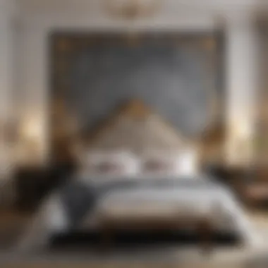 Elegant Bedroom Mural Inspiration Elegant bedroom wall adorned with a captivating mural