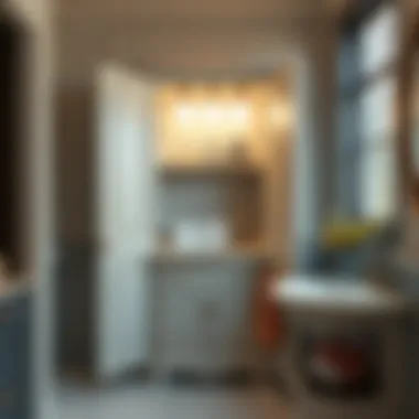 Chic corner cabinet design for towel organization