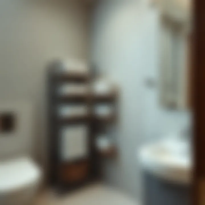 Sleek shelving unit maximizing corner space for towels