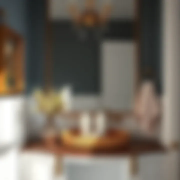 DIY napkin holder crafted from repurposed materials in a chic bathroom