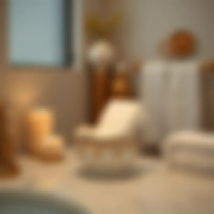 Elegant ceramic napkin holder complementing a spa-like ambiance