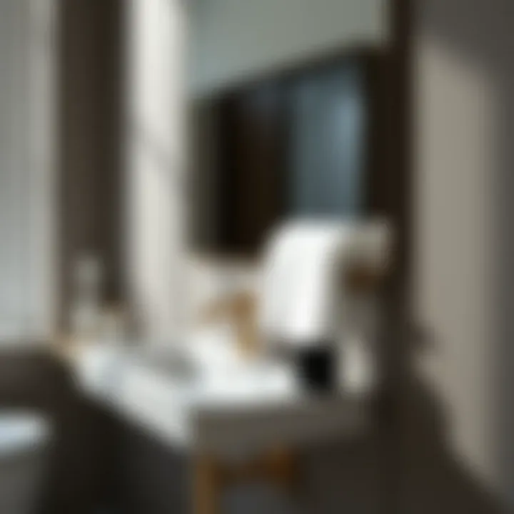 Sleek modern napkin holder design in a minimalist bathroom setting