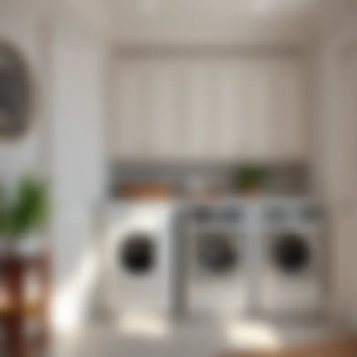 Elegant built-in laundry cabinets with stylish decor