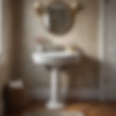 Vintage Pedestal Sink Enhancing Elegance in Small Spaces Elegant small bathroom design with a vintage pedestal sink.