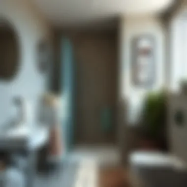 Space-efficient bathroom showcasing a stand-up shower and minimalistic decor