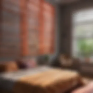 Brightly colored Venetian blinds enhancing a vibrant bedroom