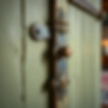 Rustic Barn Door Lock Detail Close-up of a rustic barn door lock emphasizing texture